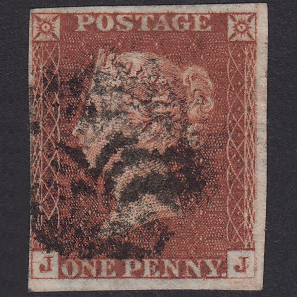 GB QV 1841 1d Red-Brown Plate 21 SG8-B1(1) JJ GU Nr 4M MX Double Letter