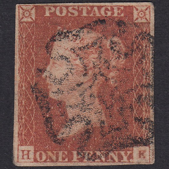 GB QV 1841 1d Red-Brown Plate 22 SG8-B1(1) HE FU Missing Imprimatur 4M MX