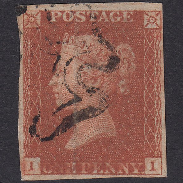 GB QV 1841 1d Red-Brown Plate 21 SG8-B1(1) II GU 4 Margins Maltese Cross