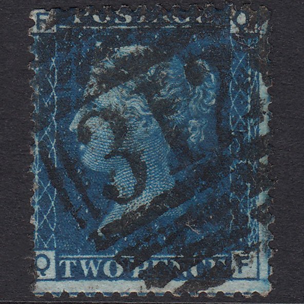 GB QV 1869 2d Blue Plate 13 SG46-G3 QF GU Gloucester 312