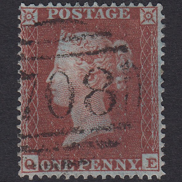 GB QV 1854 1d Plum Plate 183 SG17-C1(4) QE VFU Shrewsbury 708 Spoon