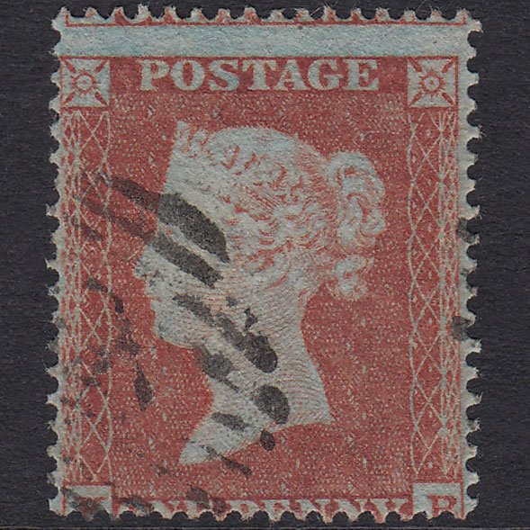 GB QV 1854 1d Red-Brown Plate 182 SG17-C1(1) KB FU London IS Cancel