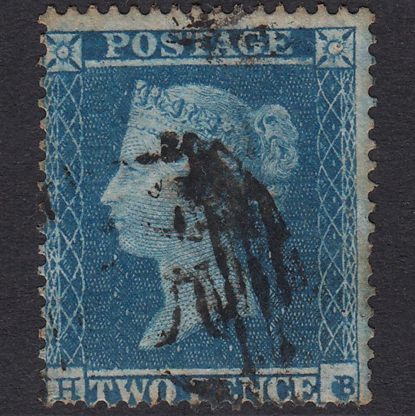 GB QV 1854 2d Deep Blue Plate 4 SG19-F1(1) Constant Variety HB GU