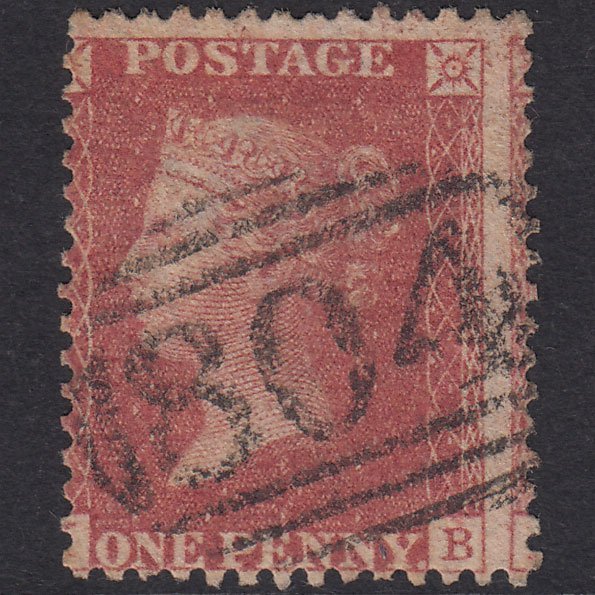 GB QV 1857 1d Rose-Red SG40-C10(1) ?B FU Topsham 804 Misperf