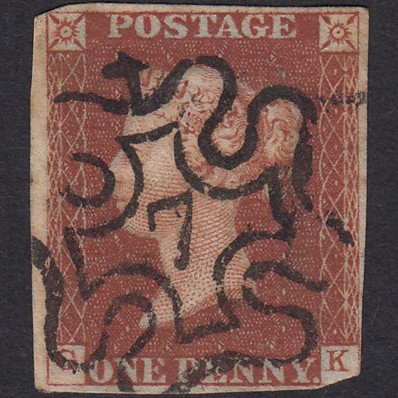 GB QV 1841 1d Red-Brown Plate 34 SG8-B1(1) Ivory Head GK GU No.7 In MX
