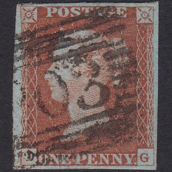 GB QV 1841 1d Red-Brown Plate 60 SG8-B1(1) IG FU 4 Margins Kilmarnock 203