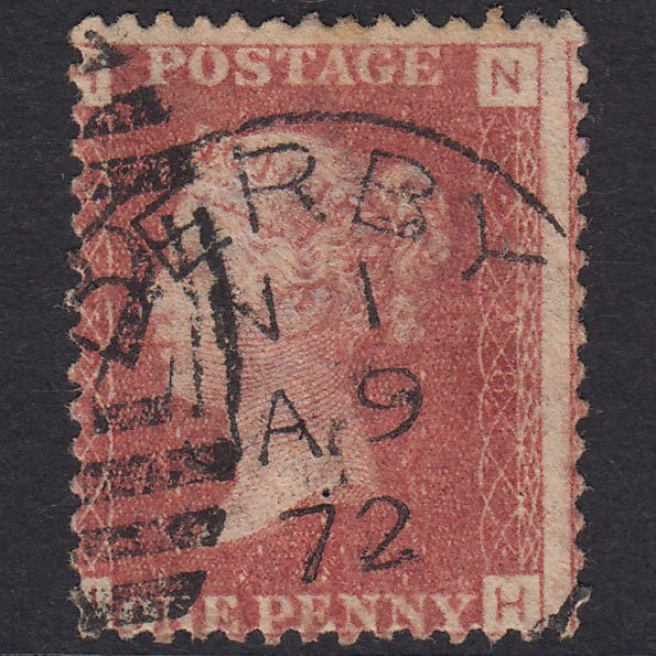 GB QV 1864 1d Rose-Red Plate 148 SG43-G1(1) NH GU Derby CDS Misperf
