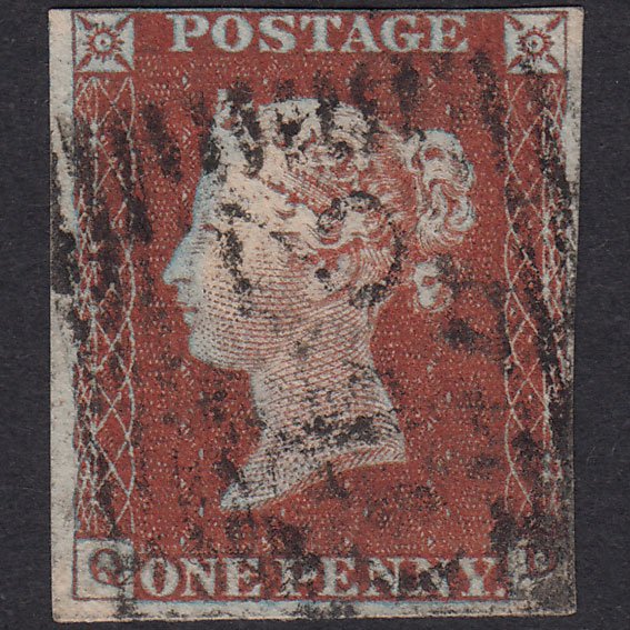 GB QV 1841 1d Red-Brown Plate 50 SG8-B1(1) QD GU 4M Mauchline 242