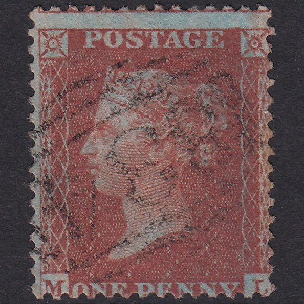 GB QV 1856 1d Red-Brown Plate 27 SG29-C8(1) ML VFU Walsall 834
