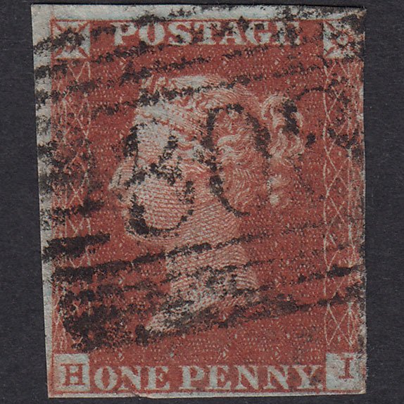 GB QV 1841 1d Red-Brown Plate 49 SG8-B1(1) HI GU Nr 4M Stirling 308