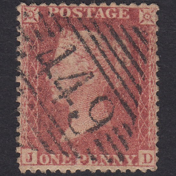 GB QV 1857 1d Plate 68 SG40-C10(1) JD GU Wicklow 449 Well Centred