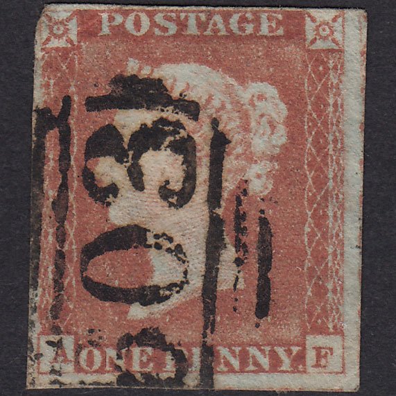 GB QV 1841 1d Red-Brown Plate 59 SG8-B1(1) AF GU Nr 4 Margins Oxford 603