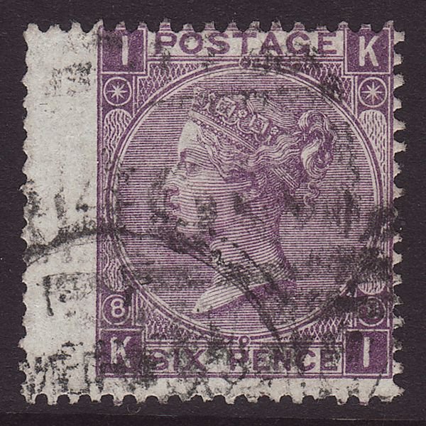GB QV 1869 6d Dull Violet (Plate 8) SG108 KI FU Misplaced Eights Variety