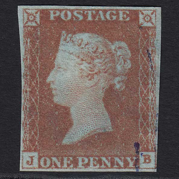 GB QV 1841 1d (Plate 69) (SG8) 'JB' FU 4M Imperf V Light Violet Cancel