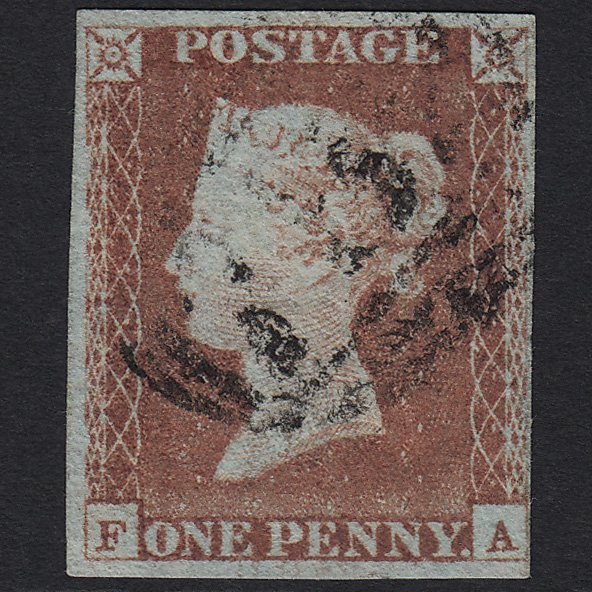 GB QV 1841 1d Red-brown (Plate 73) SG8-B1(1) FA FU 4 Margins