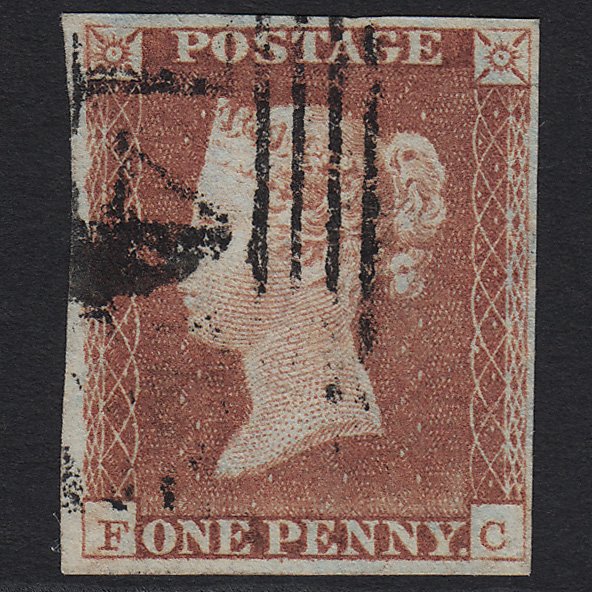 GB QV 1841 1d Red-brown (Plate 60) SG8-B1(1) FC FU in Scotland 4 Margins