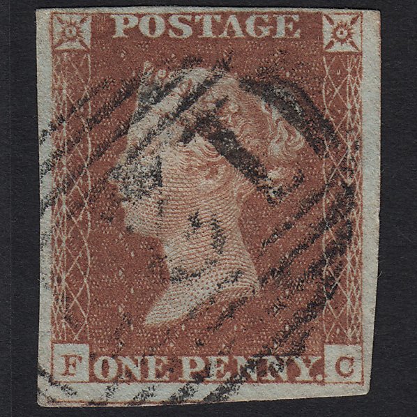 GB QV 1841 1d Red-brown (Plate 65) SG8-B1(1) FC FU 4 Margins