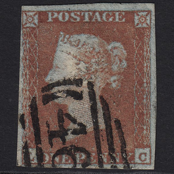 GB QV 1841 1d Red-brown SG8-B1(1) LC GU 4M Imperf