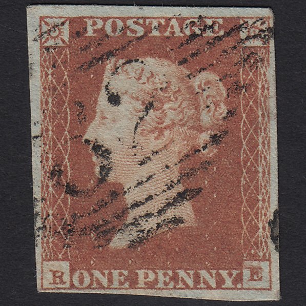 GB QV 1841 1d Red-brown (Plate 97) SG8-B1(1) RE FU Belfast 62 4 Margins