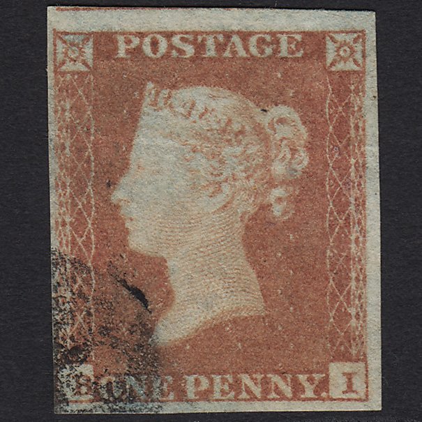 GB QV 1841 1d Red-brown (Plate 107) SG12-B1(1) BI GU Light Cancel 4 Margins