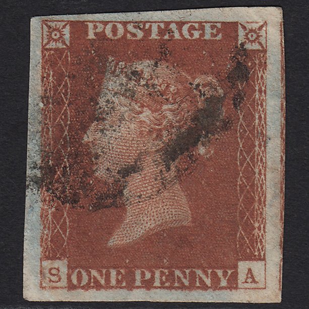 GB QV 1841 1d Deep Red-brown (Plate 60) SG10-B1(4) SA GU 4 Big Margins
