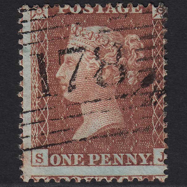 GB QV 1856 1d Red-brown (Plate 33) SG29-C8(1) SJ VFU Huntly 178