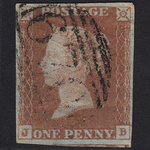 GB QV 1841 1d Red-brown (Plate 73) SG8-B1(1) JB GU ST Austell 670 4 Margins