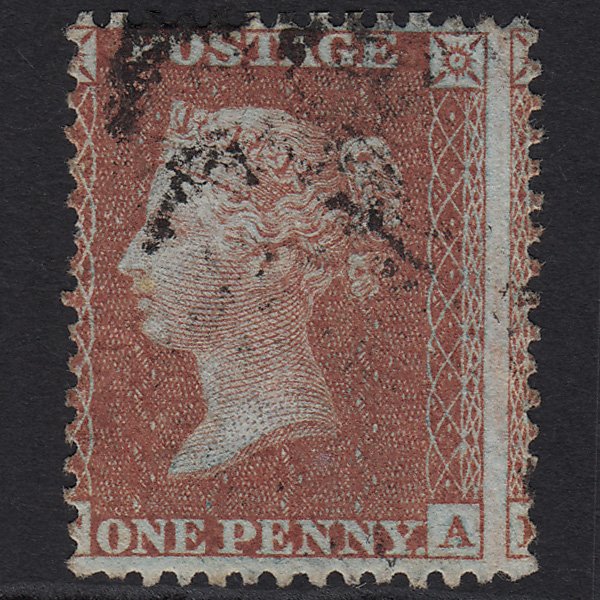 GB QV 1855 1d Red-brown (Plate 8) C6(1) FA FU Light Cancel Large Misperf