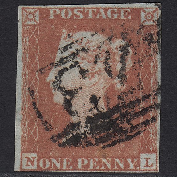 GB QV 1841 1d Red-brown (Plate 87) SG8-B1(1) NL GU 4 Margins