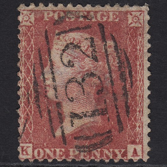 GB QV 1857 1d Rose-red (Plate 60) SG40-C10(1) KA FU Brighton 132