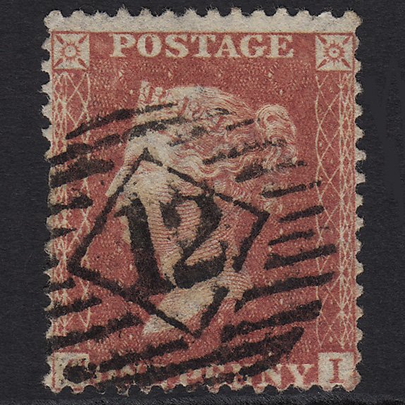 GB QV 1857 1d Rose-red (Plate 48) SG40-C10(1) GI GU London IS 12