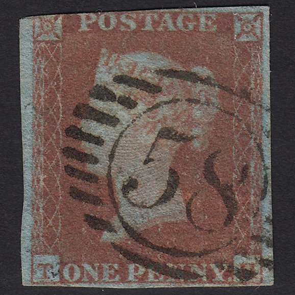 GB QV 1841 1d Red-brown (Plate 102) SG8-B1(1) TH GU London D&S 58
