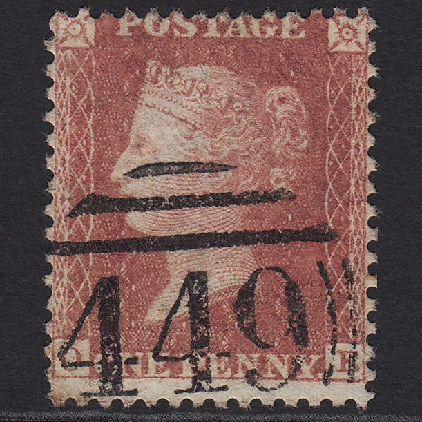 GB QV 1857 1d Rose-red (Plate 59) SG40-C10(1) OE GU Leicester 449
