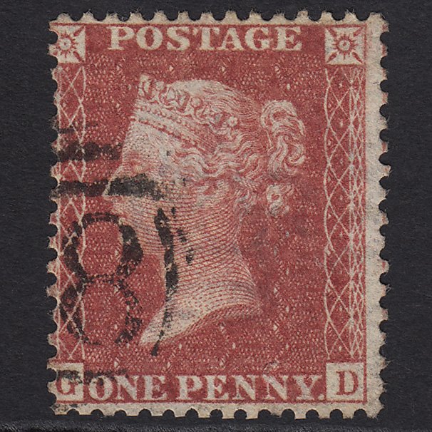 GB QV 1857 1d Rose-red (Plate 36) SG40-C10(1) GD FU Misperf