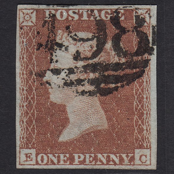 GB QV 1841 1d Red-brown Pl 98 SG8-B1(1) EC FU 4M Imperf Manchester 498