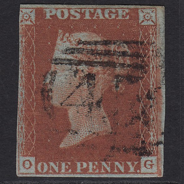 GB QV 1841 1d Deep Red-brown (Plate 57) SG10-B1(4) OG GU nr 4 Margins