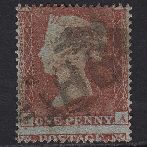 GB QV 1854 1d Red-brown (Plate 176) SG17-C1(1) JA GU Dublin 186 Large Misperf