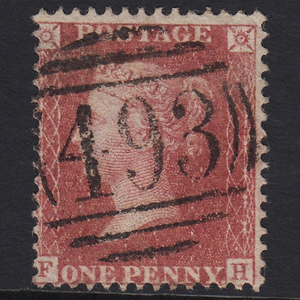 GB QV 1857 1d Rose-red (Plate 52) SG40-C10(1) FH FU Maidstone 493