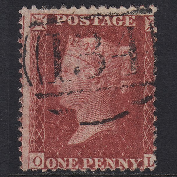 GB QV 1857 1d Deep Rose-red (Plate 55) SG41-C10(4) OL FU Bristol 134 Misperf