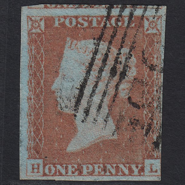 GB QV 1841 1d Very Blued (Plate 71) SG8a-B1(2) HL FU nr 4 Margins Scotland