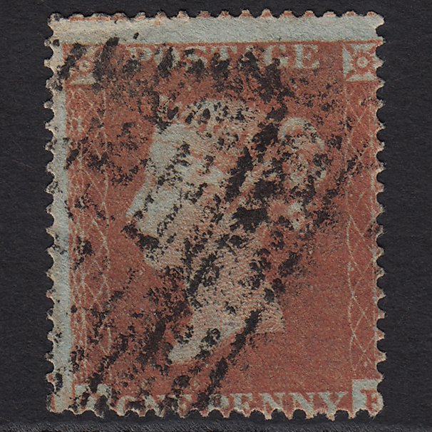 GB QV 1854 1d Red-brown SG17-C1(1) GU Scotland Misperf
