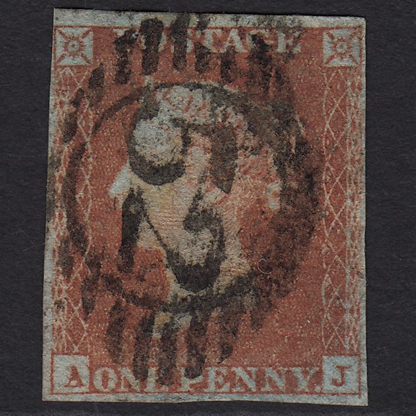 GB QV 1841 1d Red-brown SG8-B1(1) AJ GU Miss Imprimatur London D&S 52 52a