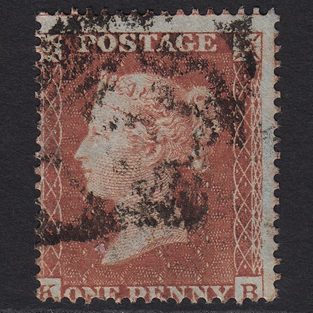GB QV 1854 1d Red-brown Plate R6 SG17-C1(1) KB FU Misperf