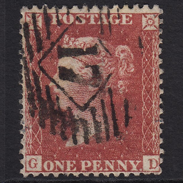 GB QV 1857 1d Rose-red (Plate 47) SG40-C10(1) GD GU London IS 17