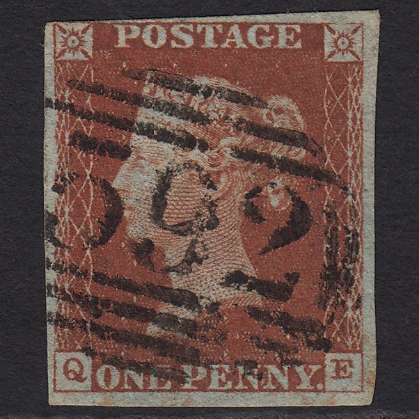 GB QV 1841 1d (Plate 53) SG10-B1(4) QE FU nr 4 Margins Ollerton 592