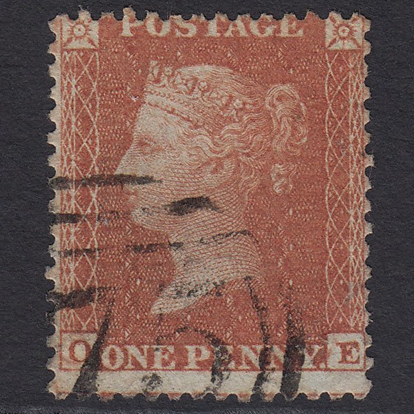 GB QV 1855 1d Red-brown (Plate 8) SG24-C3(1) OE FU Misperf