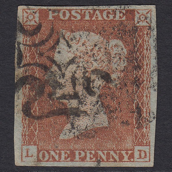 GB QV 1841 1d Red-brown Pl 29 SG8-B1(1) LD GU 4 Margins Maltese Cross