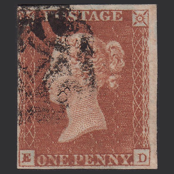 GB QV 1841 1d Red-brown (Plate 19) SG8-B1(1) Ivory Head ED FU Norwich MX