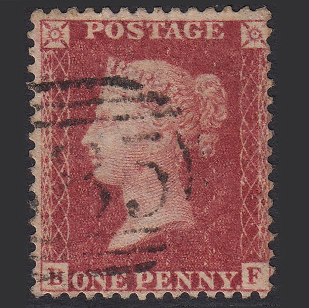 GB QV 1857 1d Rose-red SG40-C10(1) BF FU