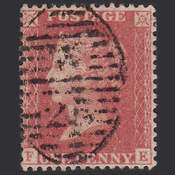 GB QV 1857 1d Pale Rose (Plate 48) SG39-C10(3) FE FU London D&S W25